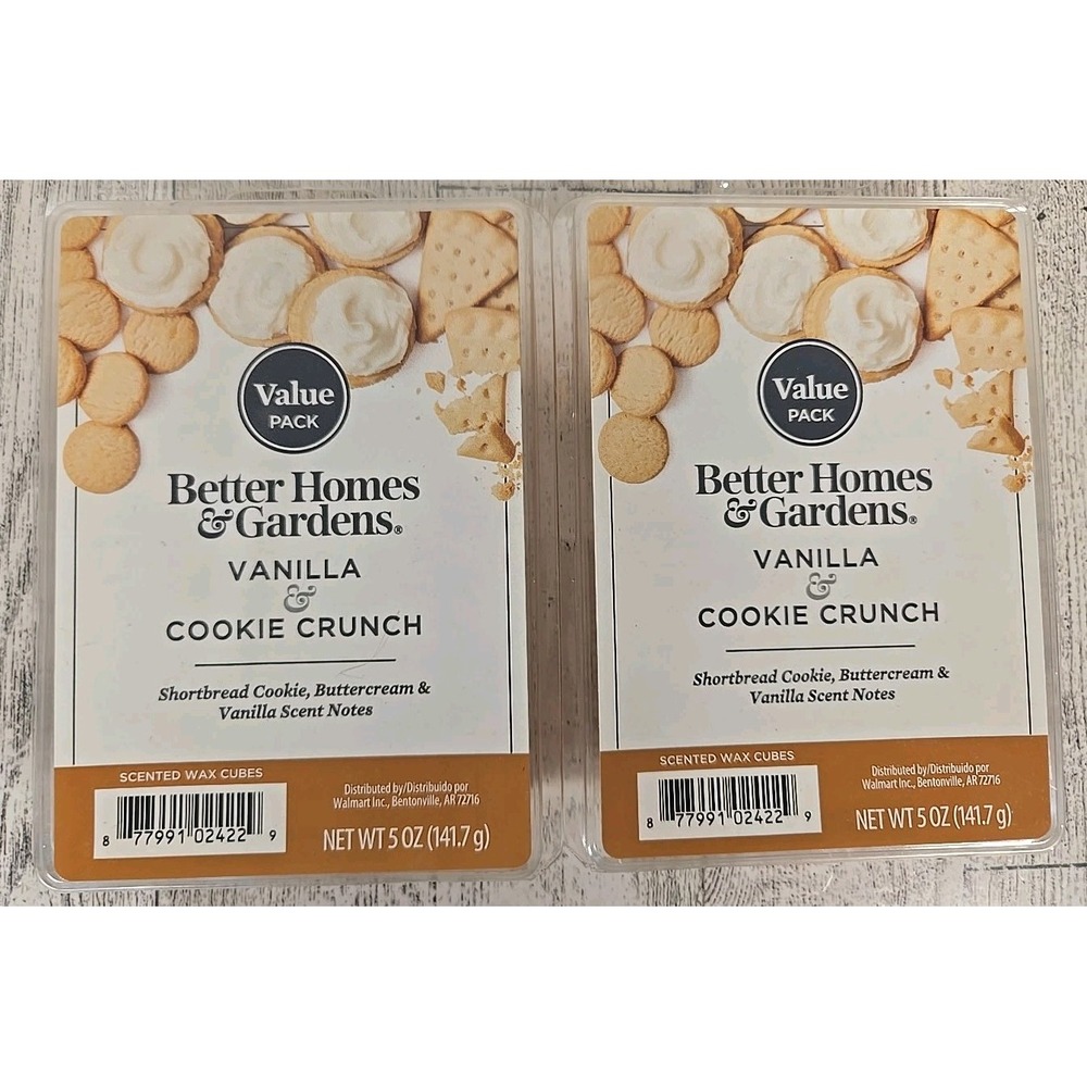 Better Homes & Gardens Melts Vanilla & Cookie Crunch 5 Oz 12 Cubes Lot of 2